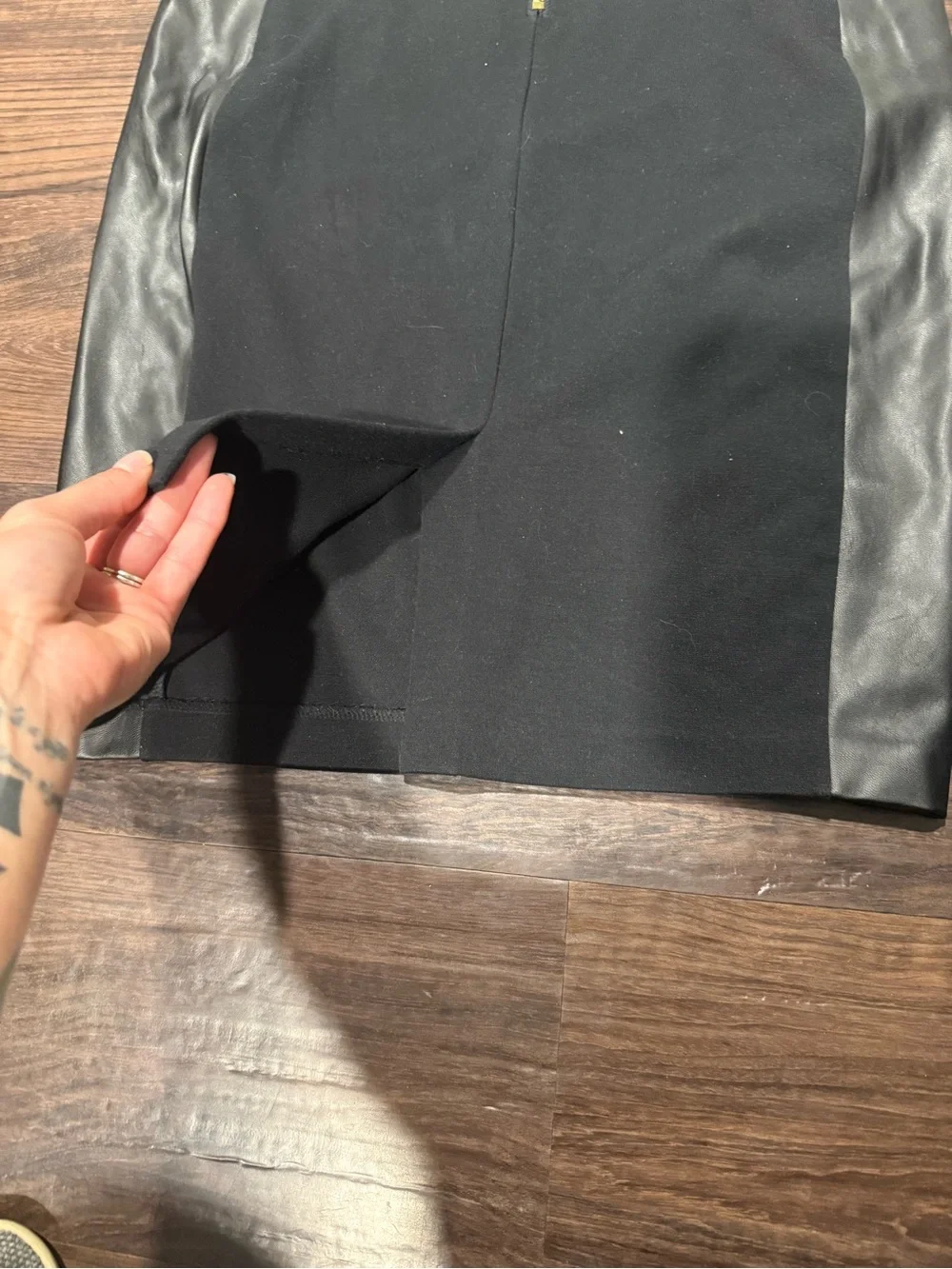 Michael Kors Black Skirt with Gold Exposed Zipper Detail